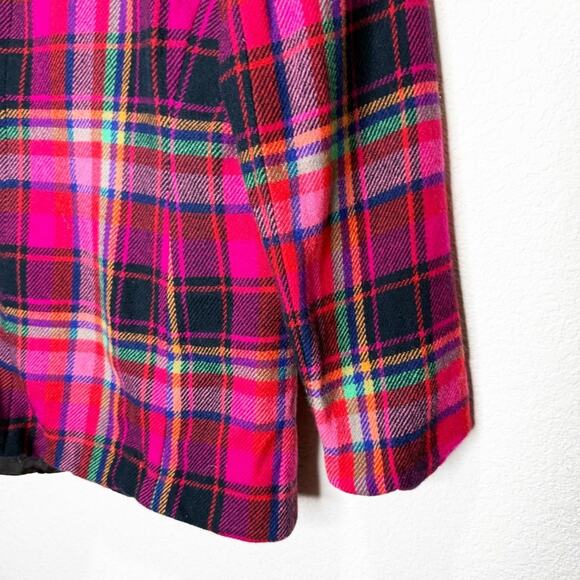 Lord & Taylor 100% Wool Gold Buttons Plaid Blazer Vintage - Picture 9 of 11